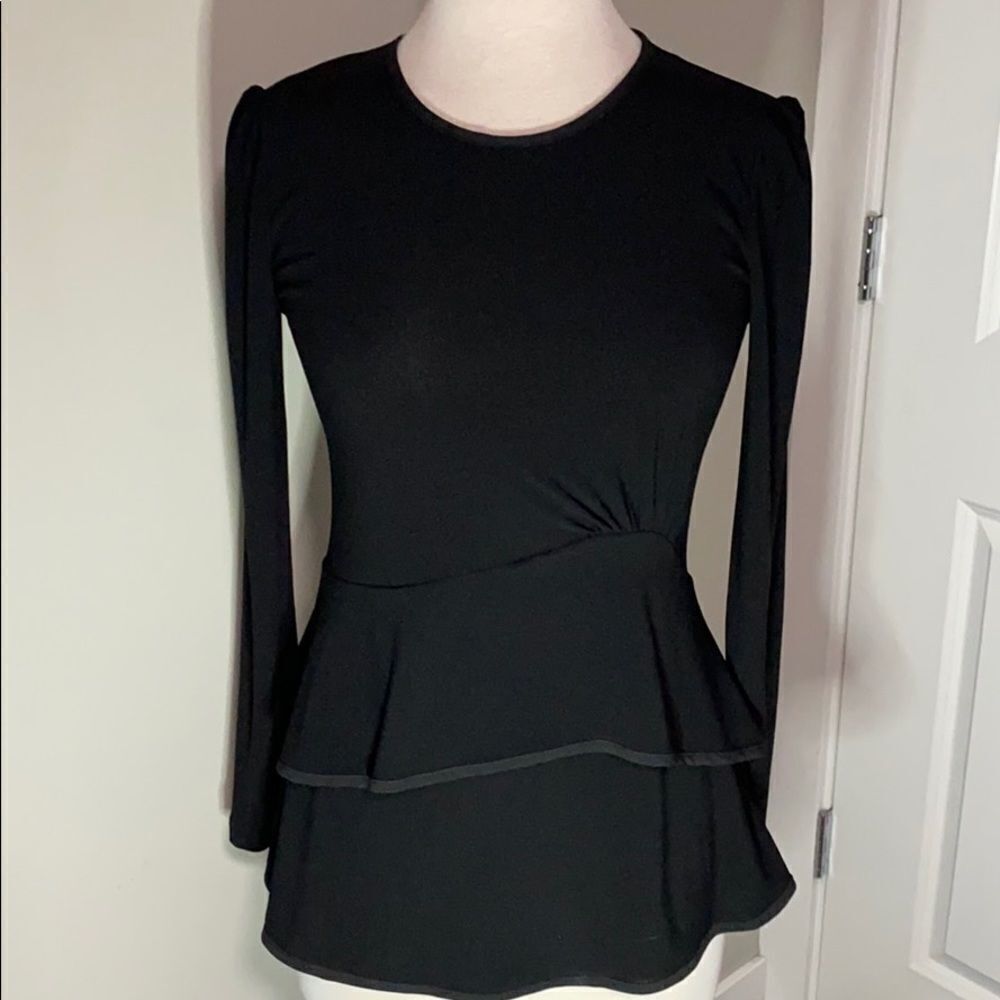 Narcisco Rodriguez ruffle Peplum Blouse size S EUC‎